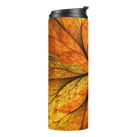 Herfst Plant, modern Abstract fractal kunstblad Thermosbeker (Gedraaid links)