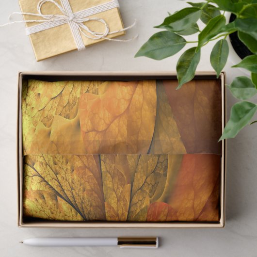 Herfst Plant, modern Abstract fractal kunstblad Tissuepapier (Geschenk)