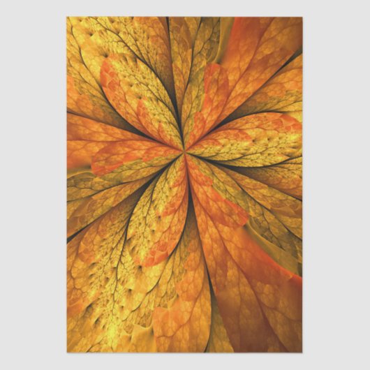 Herfst Plant, modern Abstract fractal kunstblad Tissuepapier (Voorkant)