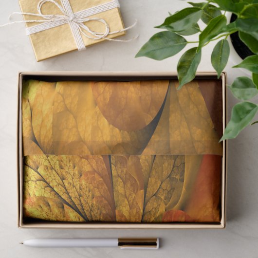Herfst Plant, modern Abstract fractal kunstblad Tissuepapier (Geschenk)
