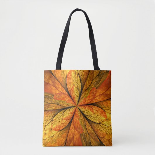 Herfst Plant, modern Abstract fractal kunstblad Tote Bag (Voorkant)