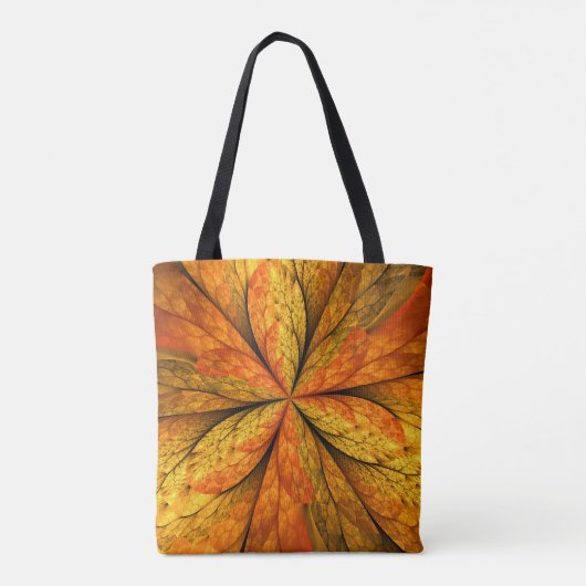 Herfst Plant, modern Abstract fractal kunstblad Tote Bag (Achterkant)