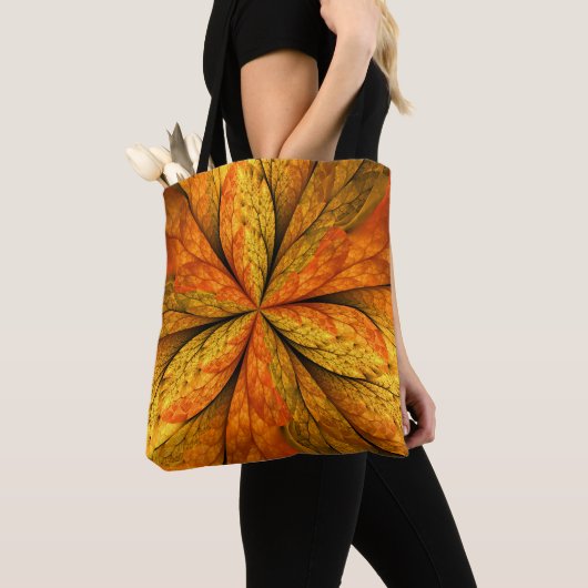 Herfst Plant, modern Abstract fractal kunstblad Tote Bag (Dichtbij)