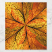 Herfst Plant, modern Abstract fractal kunstblad Wijn Etiket (Enkel label)