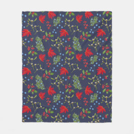 Herfst Planten Botanische Patroon Vakantie Fleece Deken