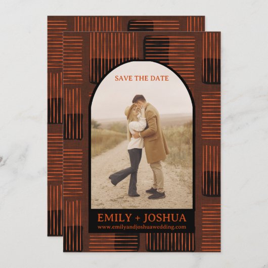 Herfst Platte Vorm Save The Date Trouwkaart Herfst (Voorkant / Achterkant)