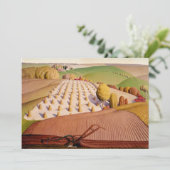 Herfst ploegen door Grant Wood Bedankkaart (Staand voorkant)