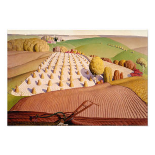Herfst Plows, 1931, Grant Wood Foto Afdruk
