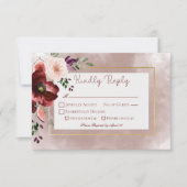 Herfst Plum Bloemen Boeket Bruiloft RSVP Kaartje (Voorkant)