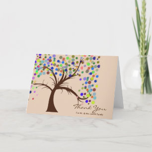 Herfst Polka Dots Tree Bruiloft Bedankt