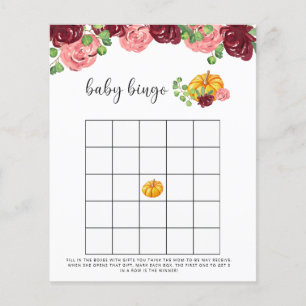 Herfst pomkin baby shower bingo