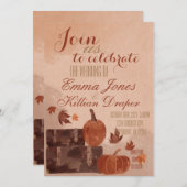 Herfst pomkin en bladeren kaart (Voorkant / Achterkant)