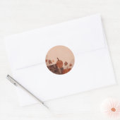 Herfst pomkin en bladeren ronde sticker (Envelop)