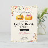Herfst pomkin gender onthult kaartuitnodiging kaart (Staand voorkant)