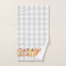 Herfst pomkin gingham badhanddoek