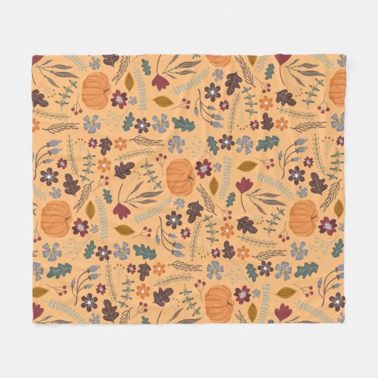 Herfst pomkin hedendaags grafisch patroon fleece b deken (Voorkant (Horizontaal))