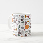 Herfst pomkin hedendaags grafisch patroon koffiemok (Voorkant links)