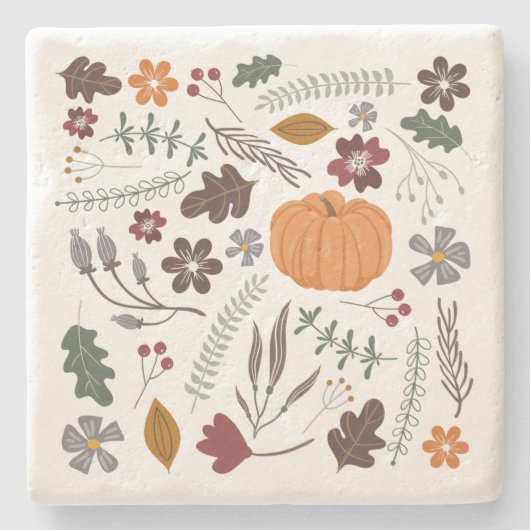 Herfst pomkin hedendaags grafisch patroon stenen onderzetter (Voorkant)