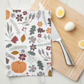 Herfst pomkin hedendaags grafisch patroon theedoek (Quarter Fold)