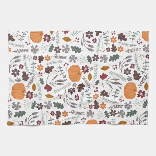 Herfst pomkin hedendaags grafisch patroon theedoek (Horizontaal)