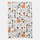 Herfst pomkin hedendaags grafisch patroon theedoek (Verticaal)