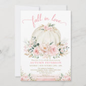 Herfst pomkin Vrijgezellenfeest Blush Pink Flowers Kaart (Voorkant)