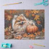 Herfst Pommeren Hond Decoupage Tissuepapier (Craft)