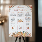 Herfst pompoen 1e verjaardag mijlpaal teken poster