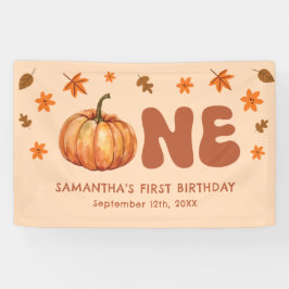 Herfst Pompoen 1e Verjaardag Spandoek