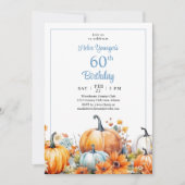 Herfst Pompoen 60e Verjaardag Bloemstuk Kaart (Voorkant)