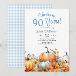 Herfst Pompoen 90ste Verjaardag Proost op 90 Jaar Kaart