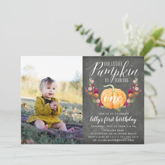 Herfst Pompoen Aangepaste Leeftijd Verjaardagsfees Kaart (Staand voorkant)