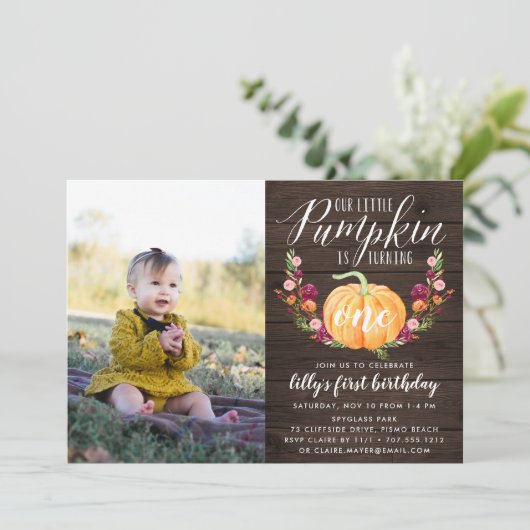 herfst pompoen aangepaste leeftijd verjaardagsfees kaart (Staand voorkant)