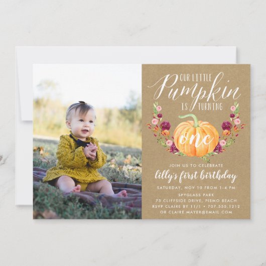 herfst pompoen aangepaste leeftijd verjaardagsfees kaart (Voorkant)