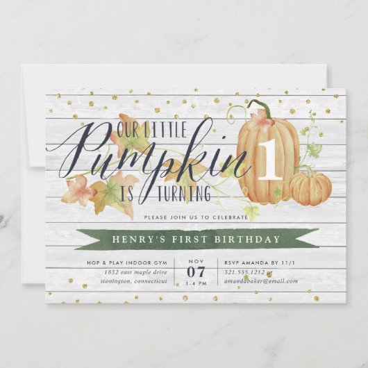 herfst pompoen aangepaste leeftijd verjaardagsfees kaart (Voorkant)