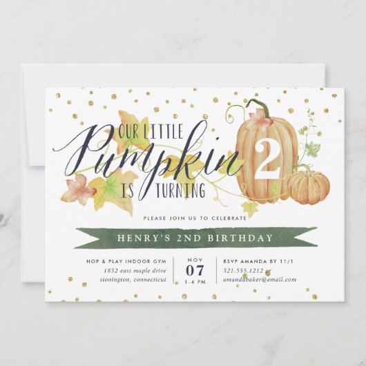 herfst pompoen aangepaste leeftijd verjaardagsfees kaart (Voorkant)