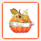 Herfst pompoen aanpasbaar vierkante sticker (Voorkant)