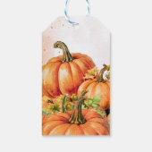 Herfst Pompoen Aquarel Baby Shower Cadeaulabel (Achterkant)