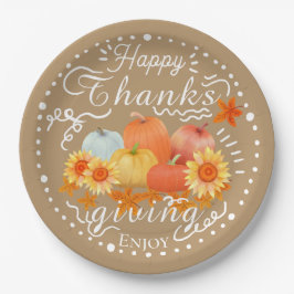 herfst pompoen as papieren bordje