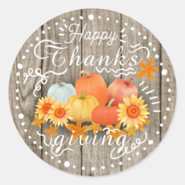 herfst pompoen as pijnboom ronde sticker