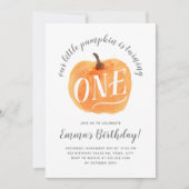 Herfst Pompoen Autumn Eerste Verjaardagsuitnodigin Kaart (Voorkant)