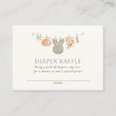 Herfst Pompoen Baby Kleding Luier Raffle Ticket Informatiekaartje (Voorkant)