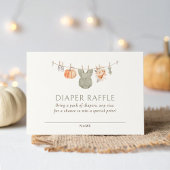 Herfst Pompoen Baby Kleding Luier Raffle Ticket Informatiekaartje