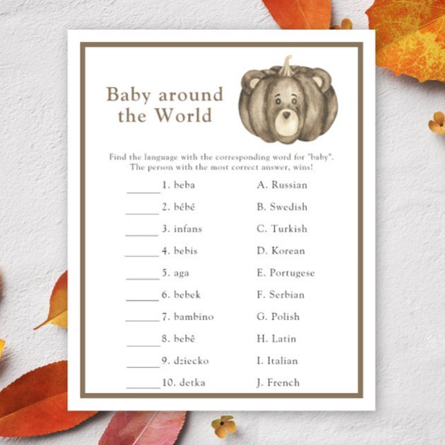 Herfst pompoen. Baby over de hele wereld spel (Creator heeft geüpload)