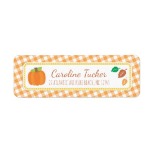 Herfst pompoen Baby shower adreslabel Etiket
