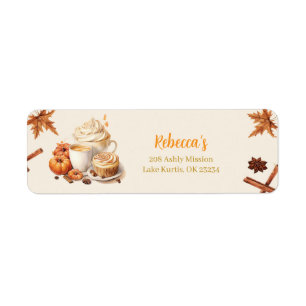 Herfst pompoen Baby shower adreslabel Etiket