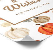 Herfst Pompoen Baby shower Advies en wensen Poster (Hoek)