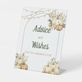 Herfst Pompoen Baby shower Advies en wensen Reclamebord Met Voetstuk (Voorkant)