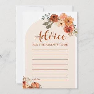 Herfst Pompoen Baby Shower Advies voor de Ouders Kaart