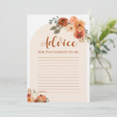 Herfst Pompoen Baby shower Advies voor de Ouders Kaart (Staand voorkant)
